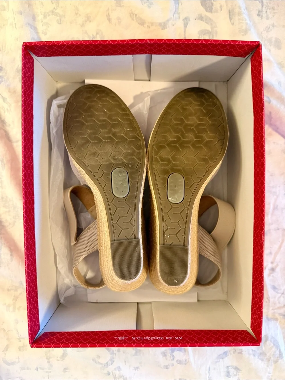 Kelly & Katie Beige/Natural Espadrille Wedge Sandals 9.5